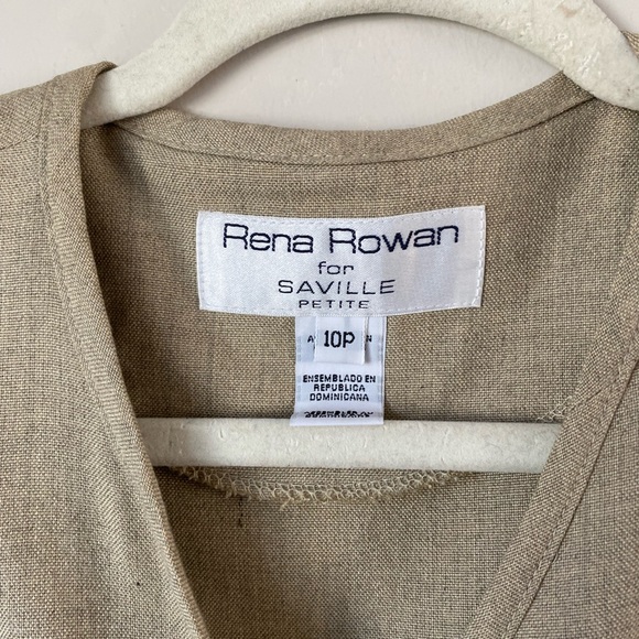 Rena Rowan Saville Petite Jute Key Largo Safari Beige Vest Size 10P - Picture 8 of 17